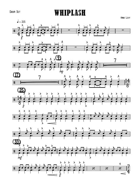 Whiplash (Film Version) Drum Sheet Music