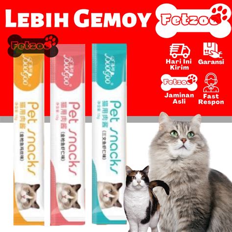 Jual CAT CREAMY Liquid Snack Kucing Boo Goo Kitten Adult Cat Strip 15gr