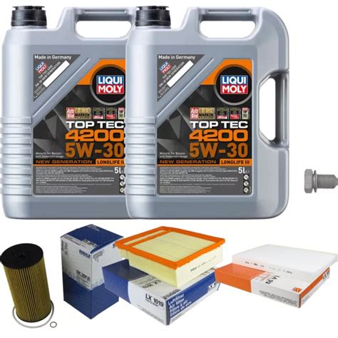 Mahle Inspection Set L Liqui Moly W Top Tec Pour Audi A