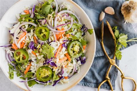 Simple Mexican Coleslaw With Jalapeno Infused Dressing