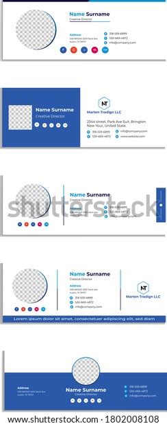 Flat Modern Email Signature Templates Stock Vector Royalty Free