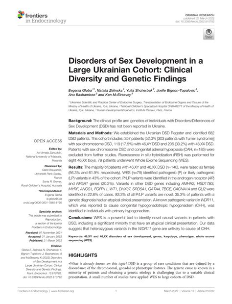Pdf Disorders Of Sex Development In A Large Ukrainian Cohort Clinical Diversity And Genetic