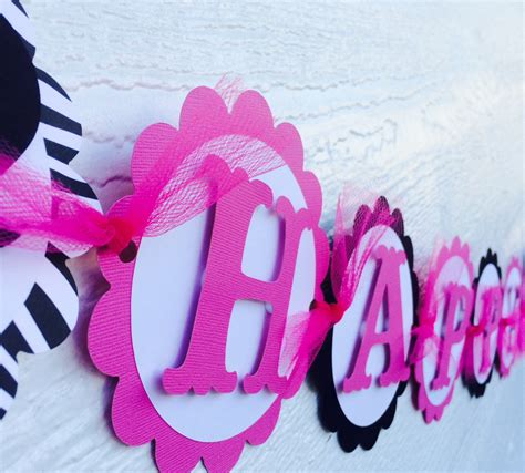 Themed Barbie Inspired Banner Barbie zebra and pink banner