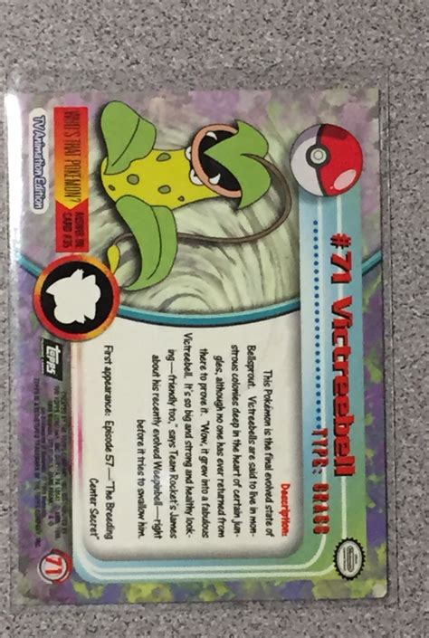 TOPPS POKEMON 71 VICTREEBELL 1999 TV ANIMATION EDITION M NM EBay