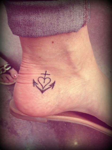 Cross Anchor Heart Tattoo