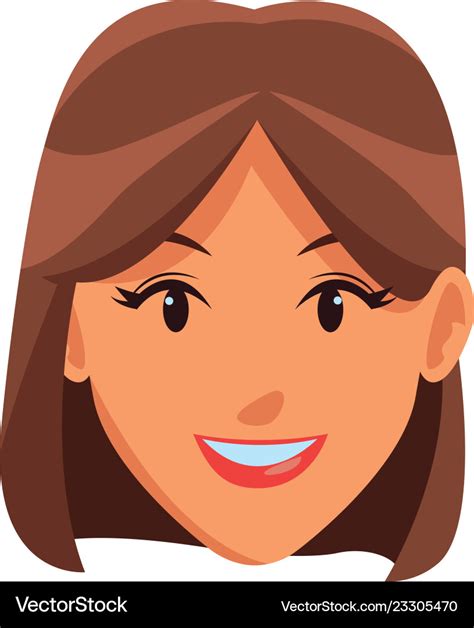 Cute Woman Face Cartoon Royalty Free Vector Image