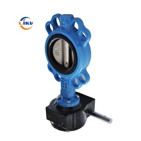 Dn Ductile Iron Material Epdm Seat Wafer Butterfly Valve With