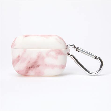 Pink Marble Silicone Earbud Case Cover Compatible With Apple Airpods Pro® Claire S