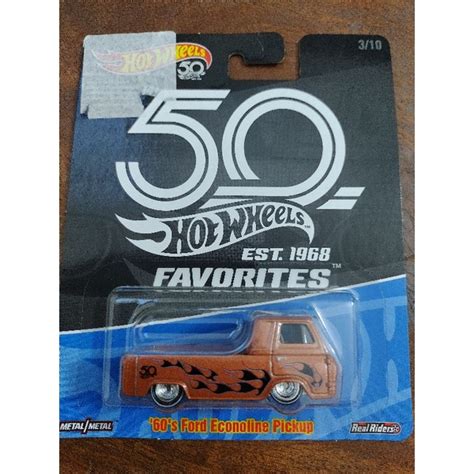 Hot Wheels 60 S Ford Econoline Pickup 50 Anos Favorites Shopee Brasil