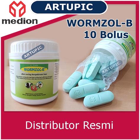 Jual Wormzol Bolus 1 Pot Isi 10 Bolus Obat Cacing Cacingan Pita Sapi