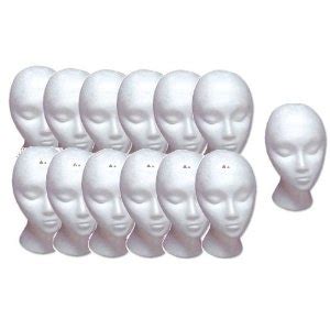 Shany Styrofoam Model Heads Hat Wig Foam Mannequin Dozen Jumbo