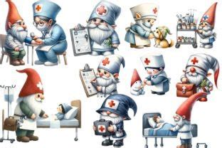 Gnome Nurse Sublimation Clipart Graphic By Watercolorarch Creative