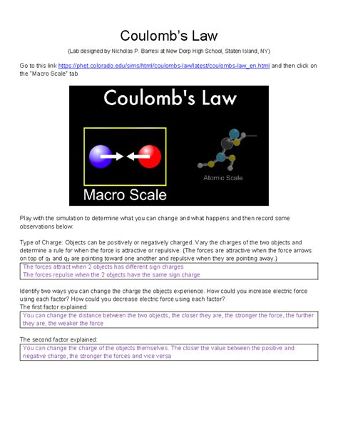 Coulombs Law Lab Report Coulombs Law Lab Designed By Nicholas P