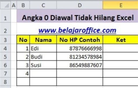 Cara Membuat Angka Di Excel