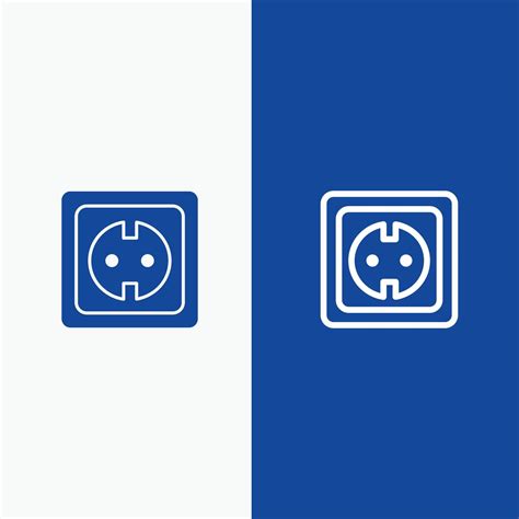 Electrical Energy Plug Power Supply Socket Line And Glyph Solid Icon Blue Banner Line And Glyph