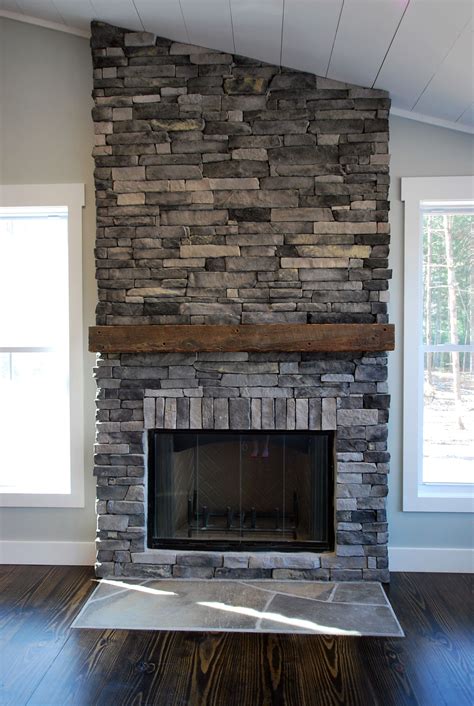 Stacked Stone Fireplace With White Mantle Fireplace Guide By Chris