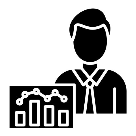 Data Analyst Glyph Icon Vector Art At Vecteezy