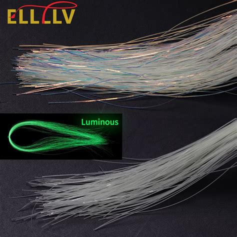 Elllv 2 Packs 0 37mm Luminous Flashabou Tinsel Glow Binding Material