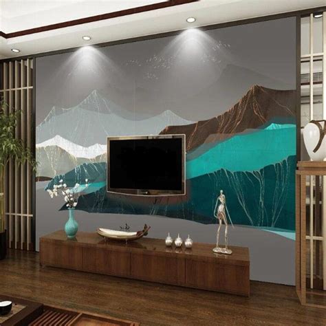 Custom Wallpaper Mural Chinese Style Abstract Ink Landscape | BVM Home