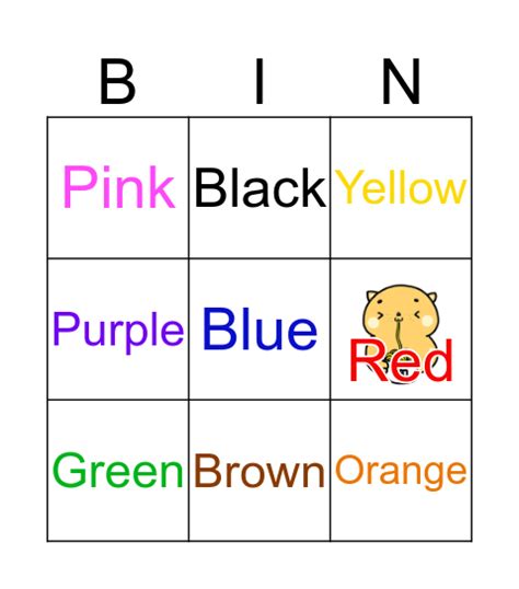 Color Bingo Card