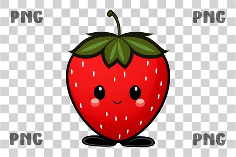 Cute Kawaii Strawberry Png Graphic By Digital Delicacy · Creative Fabrica