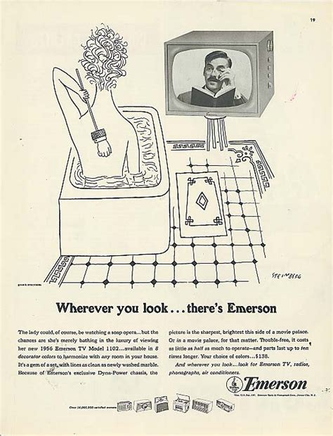 Wherever You Look Emerson Tv Ad 1955 Steinberg 1