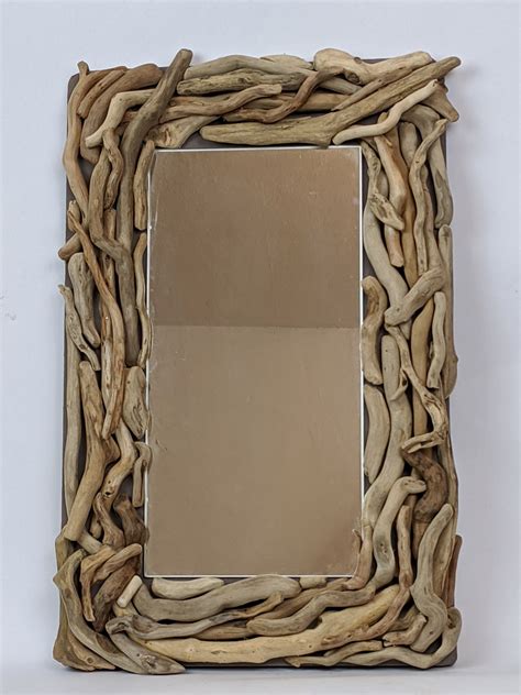 Miroir rectangulaire en bois flotté par art ocean