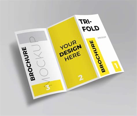 Premium Psd Trifold Brochure Mockup