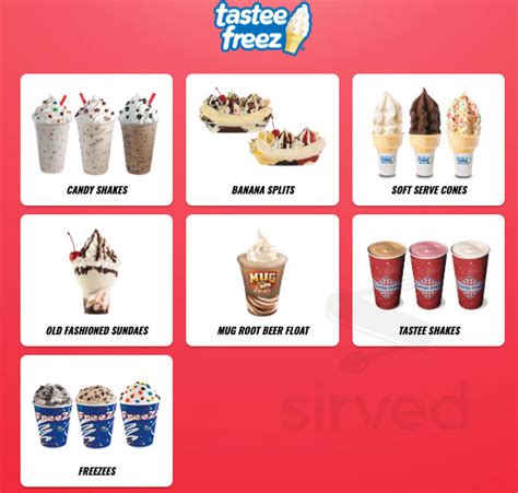 Tastee Freez Menu In Skiatook Oklahoma Usa