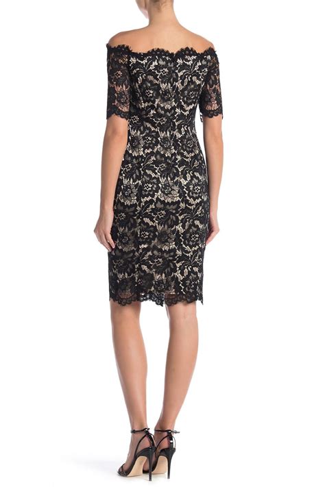 Vince Camuto Lace Off The Shoulder Bodycon Dress In Black Lyst