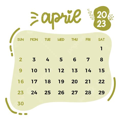April 2023 Calendar Vector Illustration April 2023 April Monthly