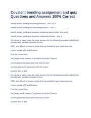 Understanding Covalent Bonding Quiz Lewis Structures And Course Hero