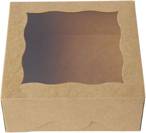 Amazon 25pcs ONE MORE 6 Brown Bakery Boxes With Pvc Window For