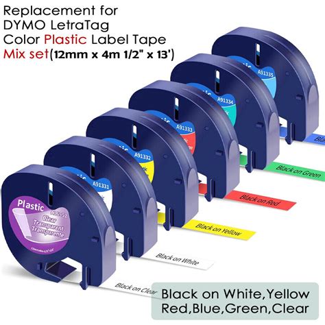 Compatible Dymo Letratag Refill Plastic Label Tape Clear Mm Lt