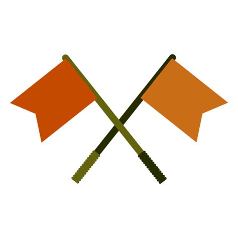 2 Crossing Orange Flags Transparent Png And Svg Vector File