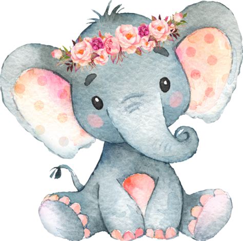 Blush Pink Floral Elephant Wall Art Baby Girl Elephant Nursery Nursery