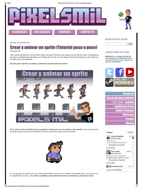 PDF Pixels Mil Crear Y Animar Un Sprite Tutorial Paso A Paso