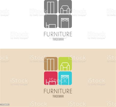 Logo Badge Or Label Inspiration With Furniture Stock Illustration