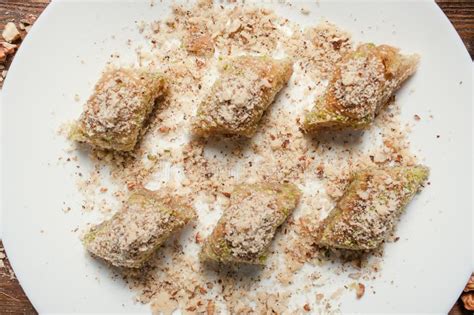 Concepto Turco De Los Pasteles Del Baklava De La Comida Foto De Archivo