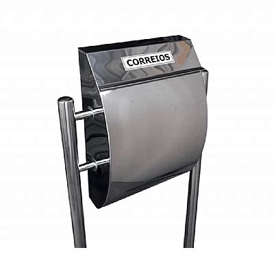 CAIXA DE CORREIO INOX MODELO ARQUEADA PEDESTAL RETIRADA DE