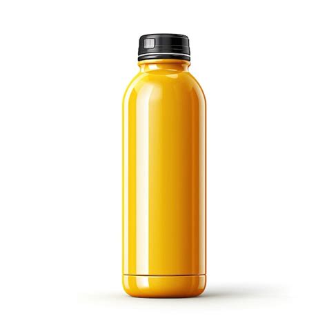 Premium Photo | Yellow color Water bottle flat vector white background is