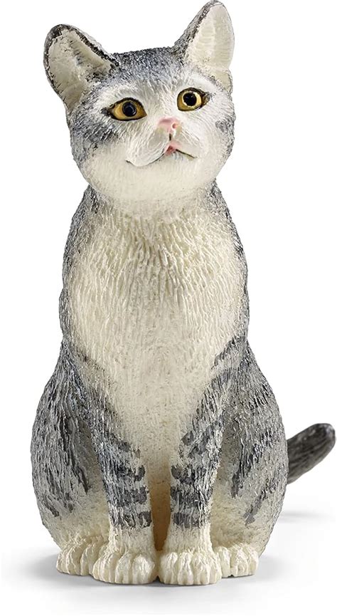 schleich 13771 Katze sitzend für Kinder ab 3 Jahren FARM WORLD