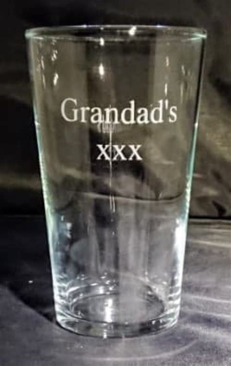 Personalised Etched Pint Glass You Choose The Wording Etsy Uk