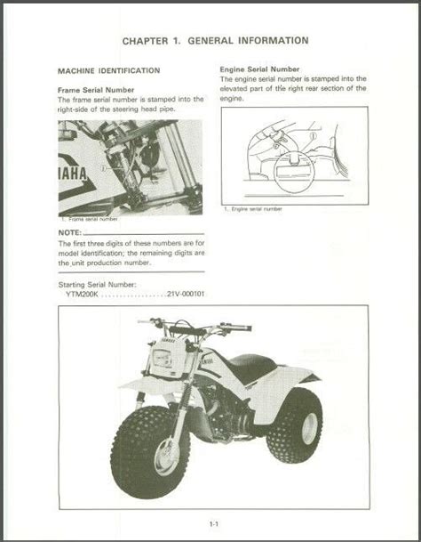 1983 1984 1985 Yamaha Ytm200 Tri Moto Service Repair Manual Cd Ytm 200 Trimoto For Sale