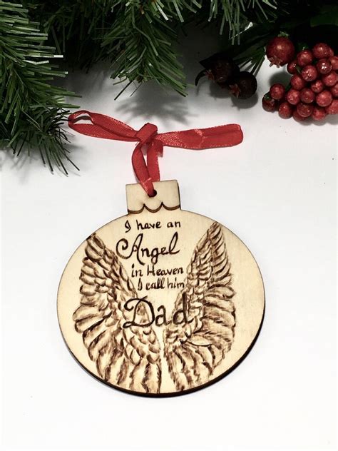 Memorial Ornaments Christmas In Heaven Memorial T Dad Etsy