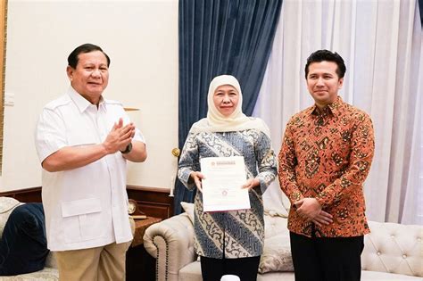 Prabowo Serahkan Rekom Gerindra Pada Khofifah Emil Siarindo Media