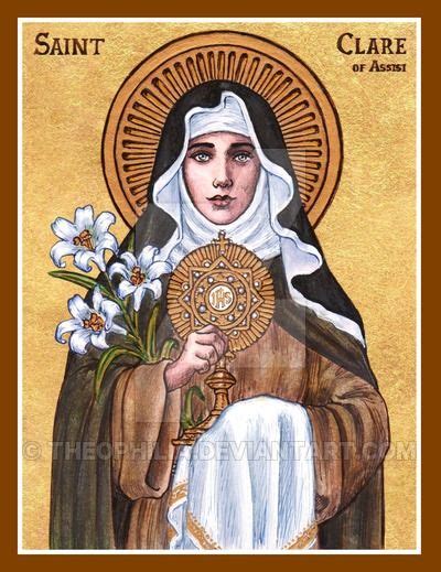 Stclareofassisiiconbyondeviantart Clare Of Assisi Saint