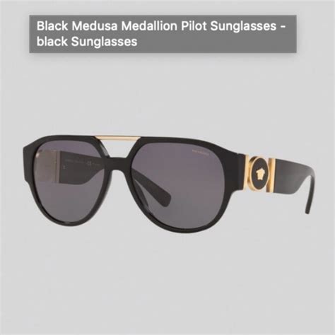 Versace Accessories Versace Black Medusa Medallion Pilot Polarized Sunglasses Poshmark