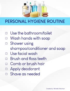 Life Skills Check List -visual checklist for Personal Hygiene Routine*