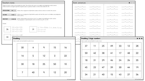 Doubling Numbers Practical Primary Stars Education